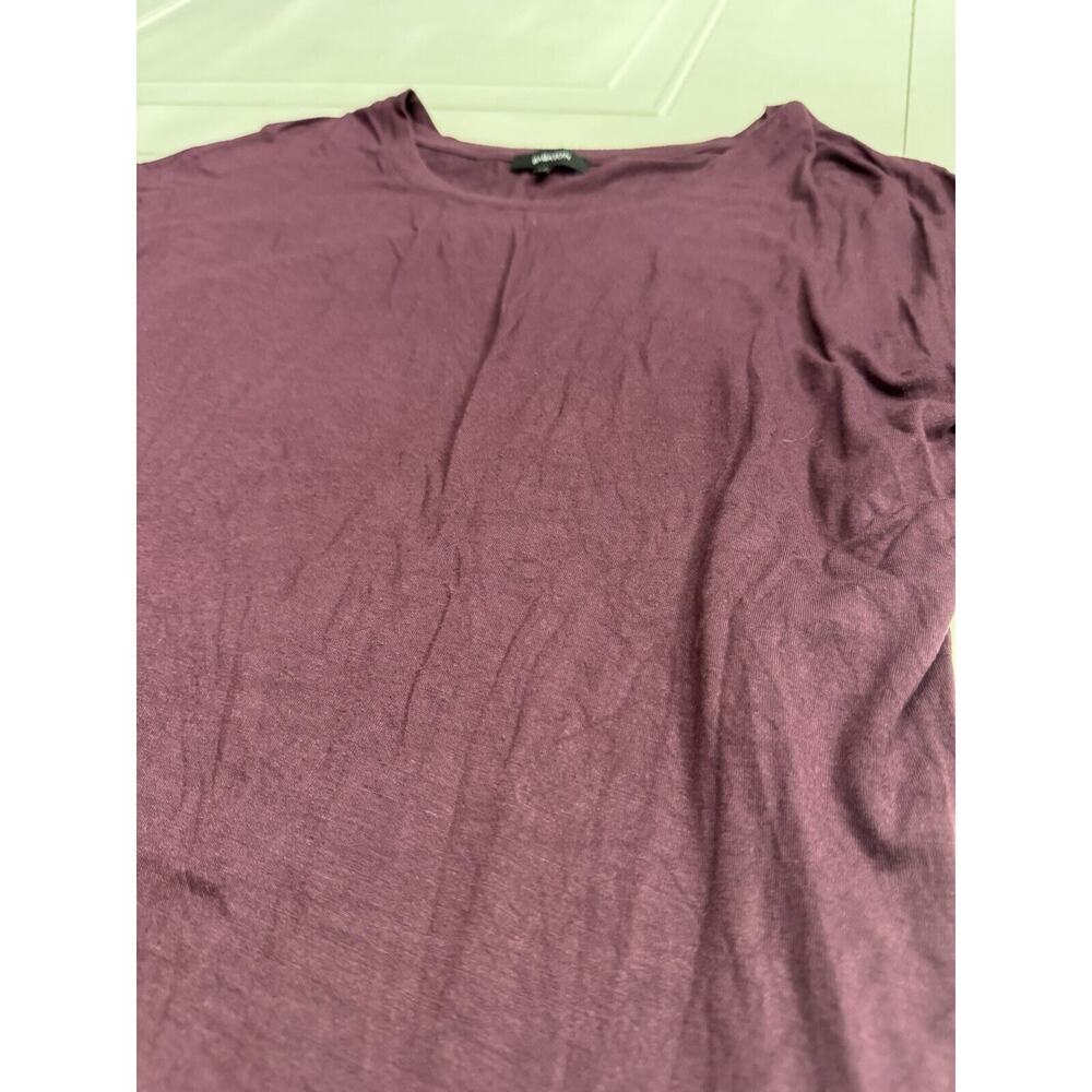 Babaton Aritzia Womens Top 3/4 Sleeve Small Purple Relaxed T-Shirt Minimalist - Picture 2 of 7